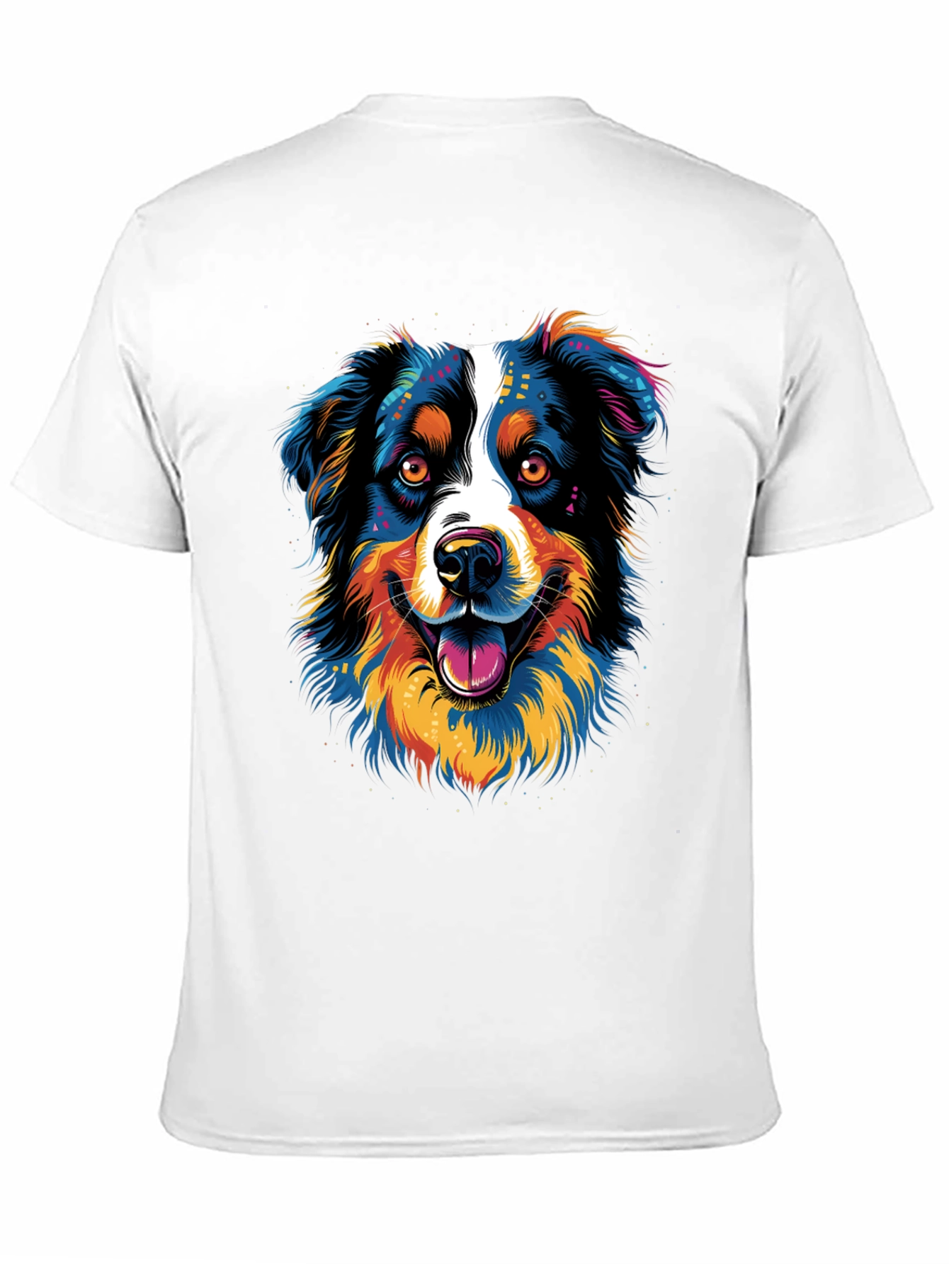Vibrant Dog Graphic Print T-Shirt