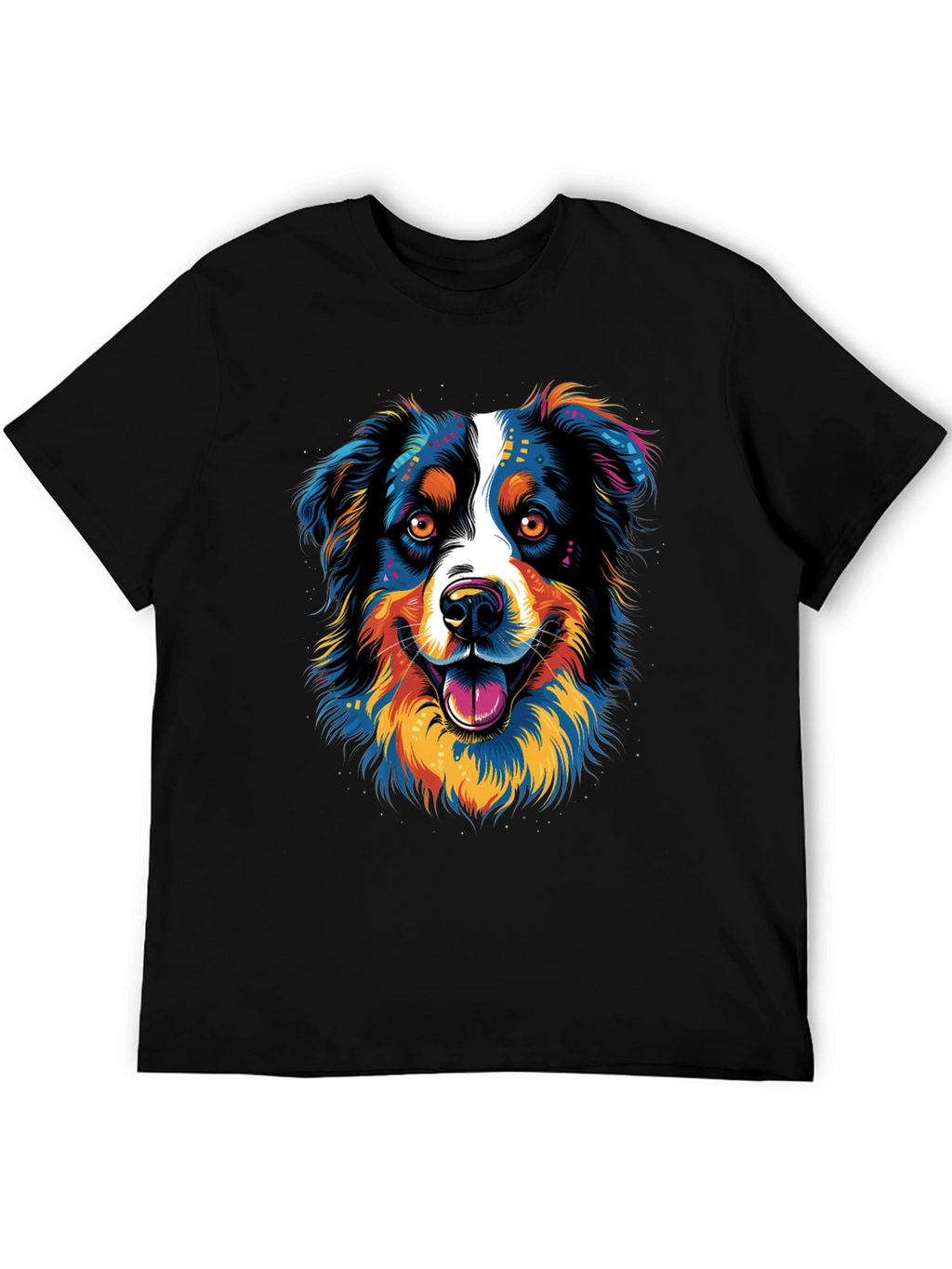 Vibrant Dog Graphic Print T-Shirt