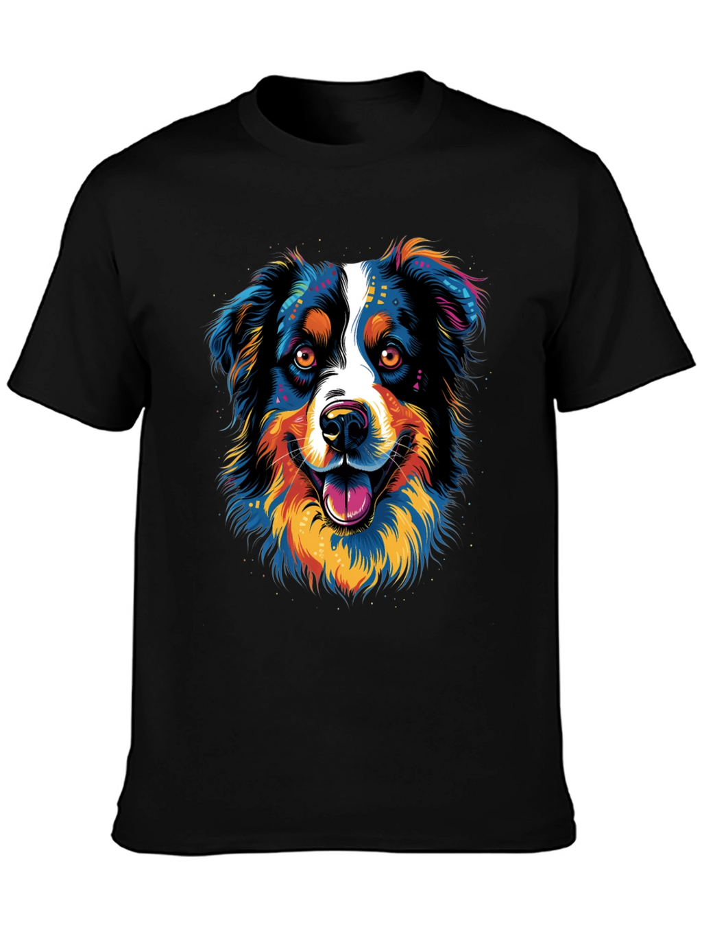 Vibrant Dog Graphic Print T-Shirt
