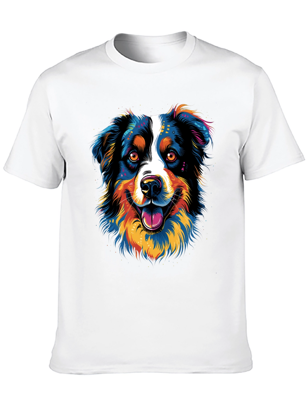 Vibrant Dog Graphic Print T-Shirt