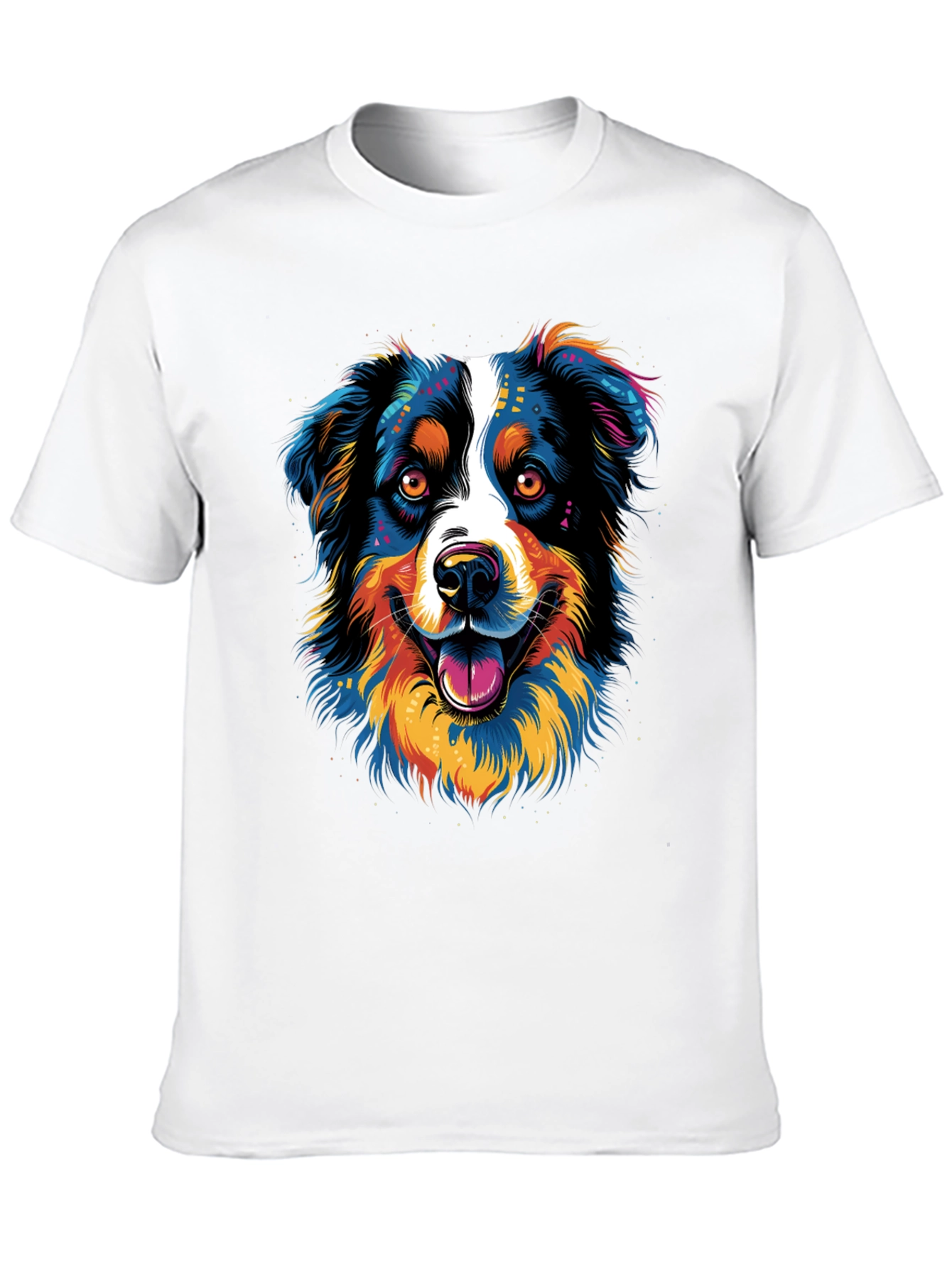 Vibrant Dog Graphic Print T-Shirt