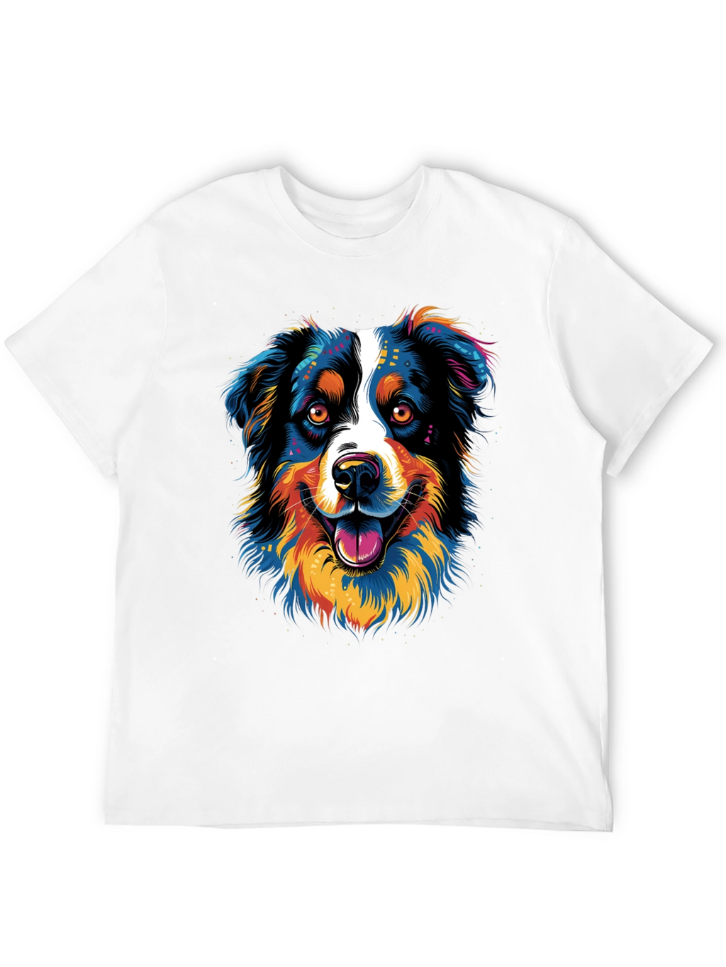Vibrant Dog Graphic Print T-Shirt