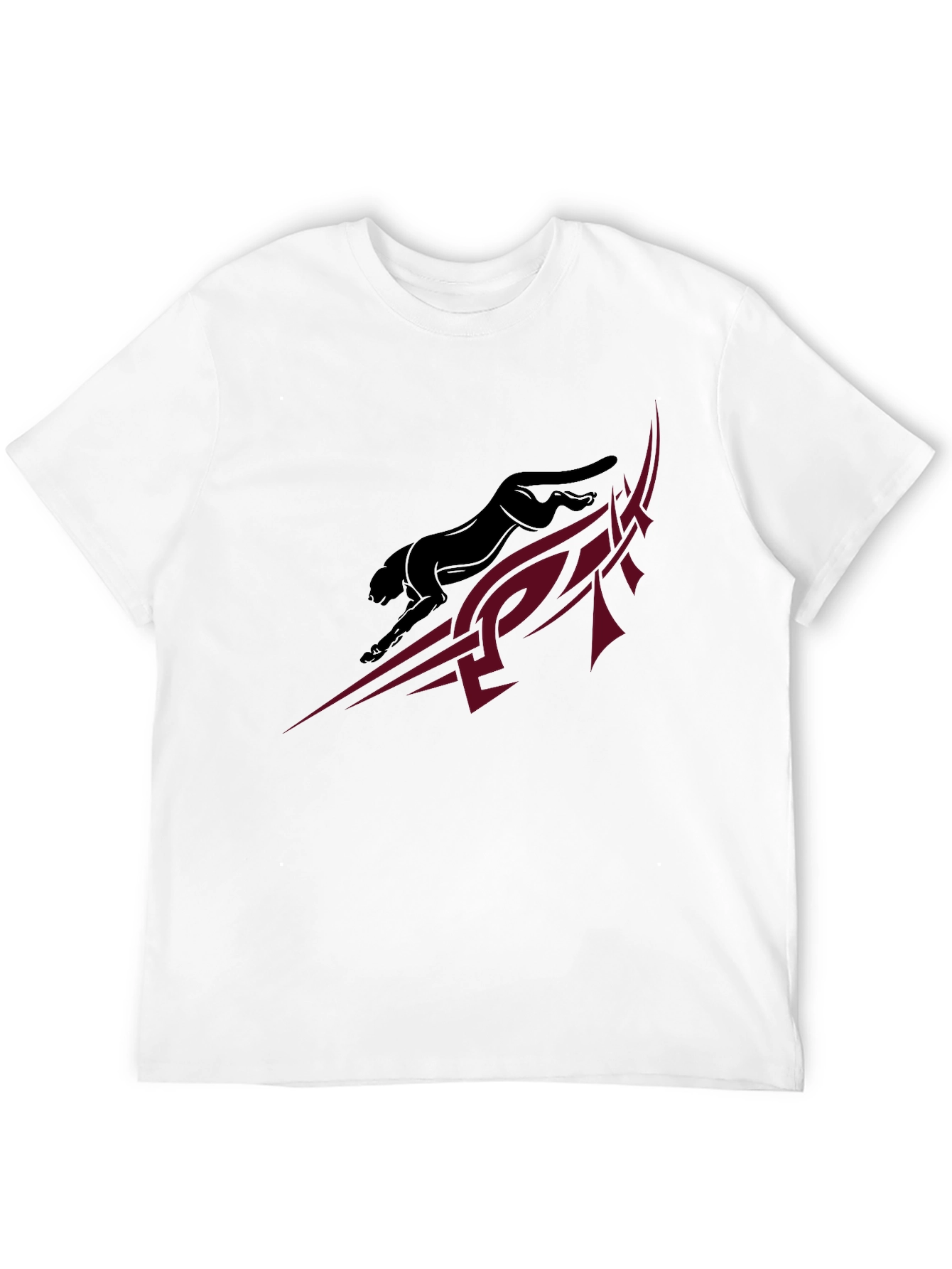 Sleek Black Panther Graphic Tee - Modern Tribal Design