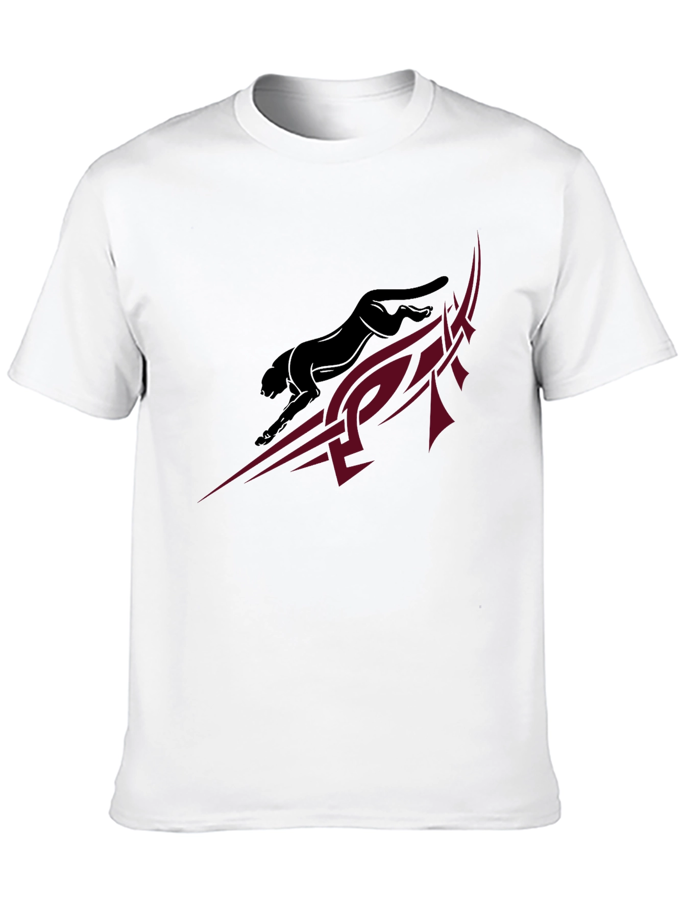 Sleek Black Panther Graphic Tee - Modern Tribal Design