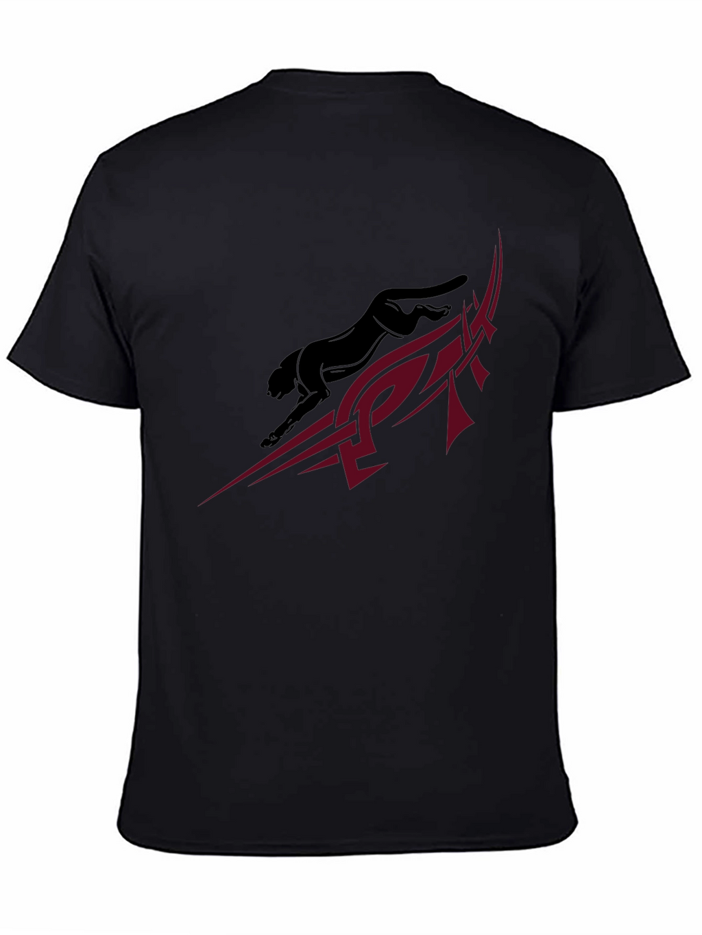 Sleek Black Panther Graphic Tee - Modern Tribal Design