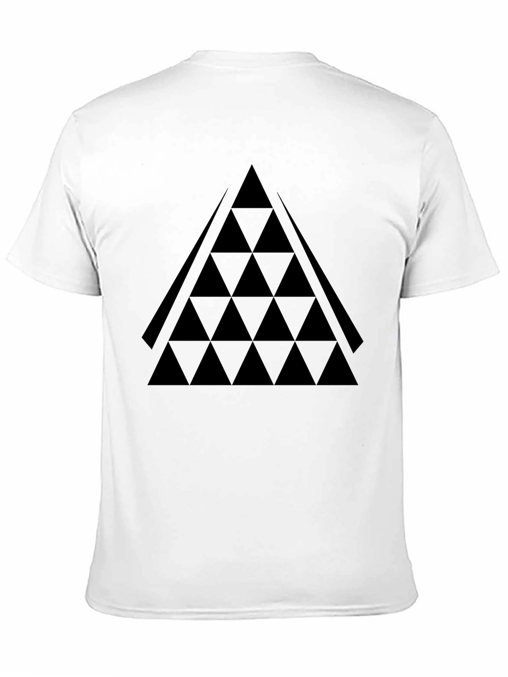 Geometric Triangle Pattern Tee - Black Cotton Blend
