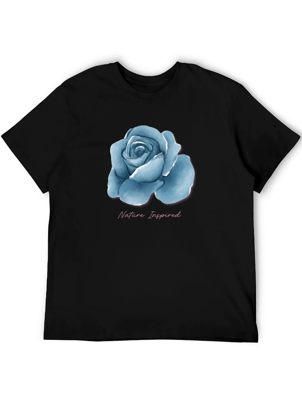 Nature Inspired Blue Rose Graphic T-Shirt