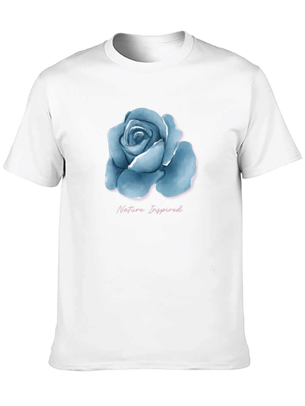 Nature Inspired Blue Rose Graphic T-Shirt