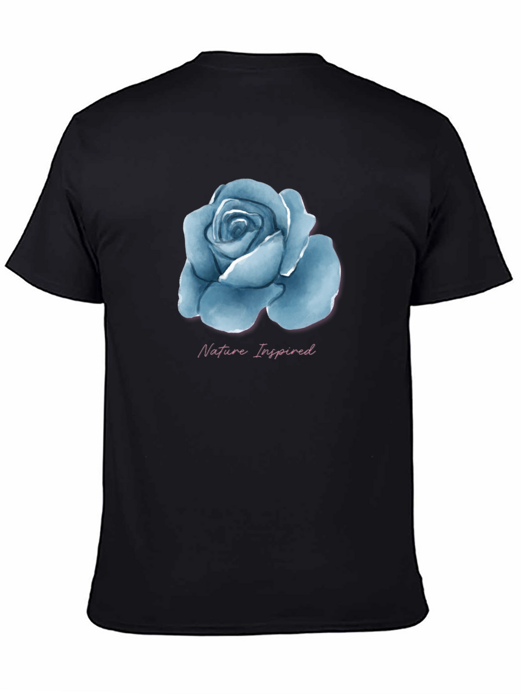 Nature Inspired Blue Rose Graphic T-Shirt