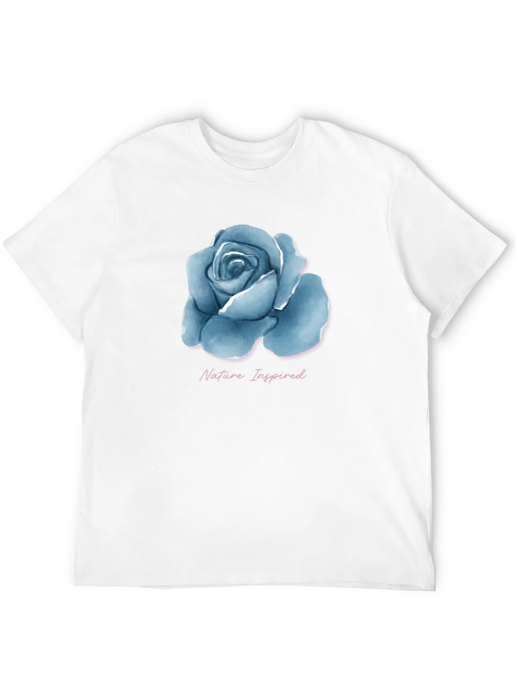 Nature Inspired Blue Rose Graphic T-Shirt