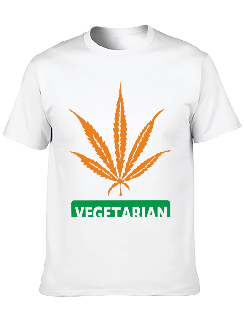 Vegetarian Graphic T-Shirt - Cannabis Leaf Design