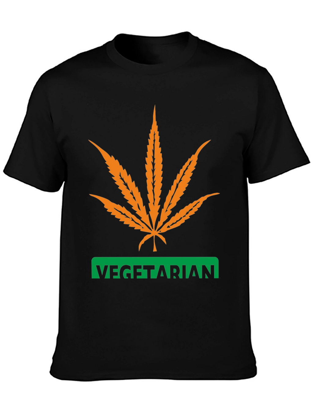 Vegetarian Graphic T-Shirt - Cannabis Leaf Design