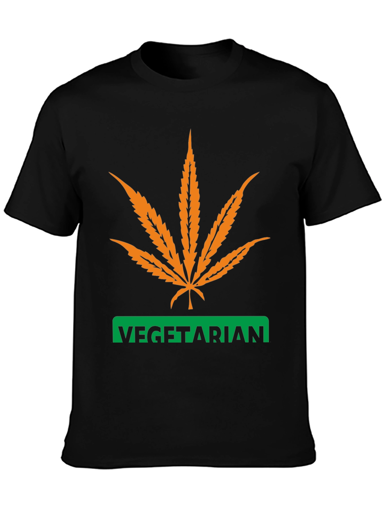 Vegetarian Graphic T-Shirt - Cannabis Leaf Design