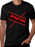 Spartan Graphic Print Black T-Shirt