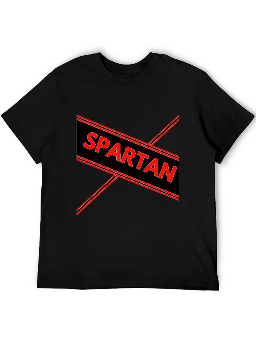 Spartan Graphic Print Black T-Shirt