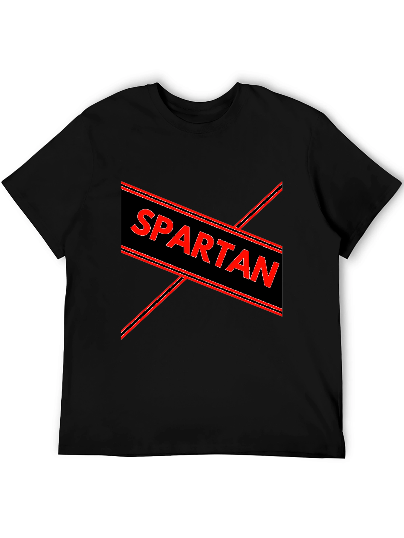 Spartan Graphic Print Black T-Shirt