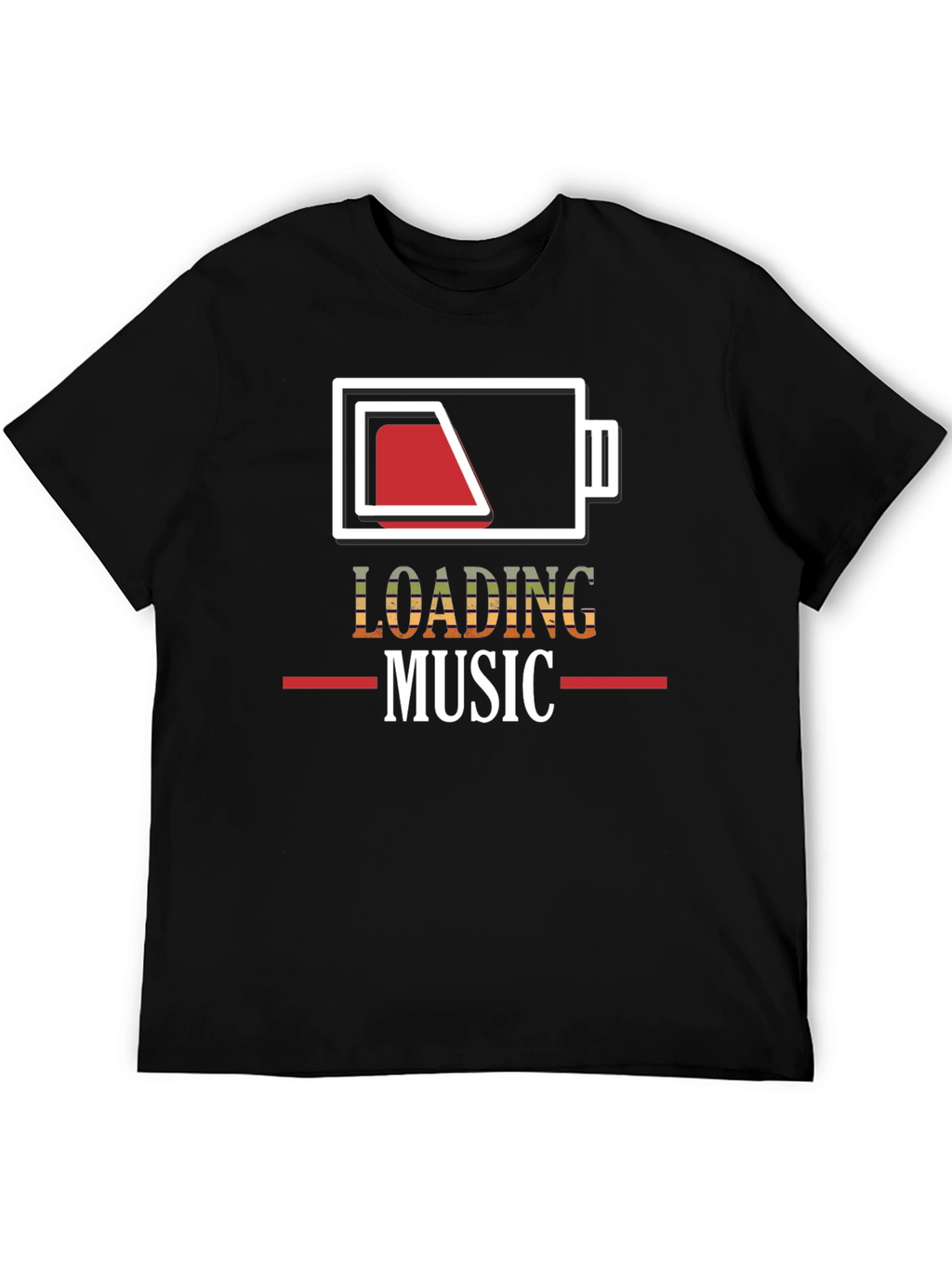 Loading Music Battery Graphic T-Shirt