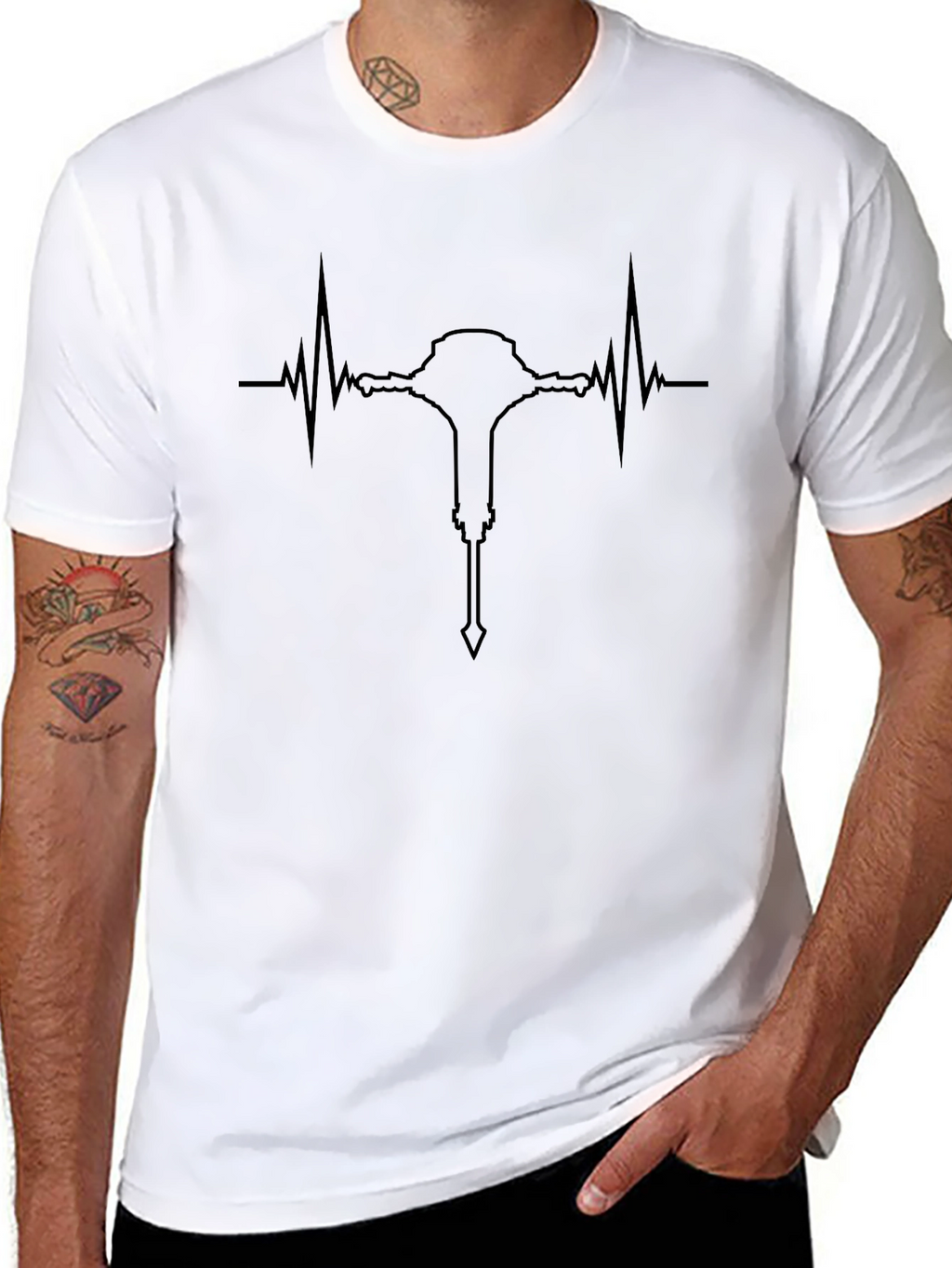 Heartbeat Mace T-Shirt - Black