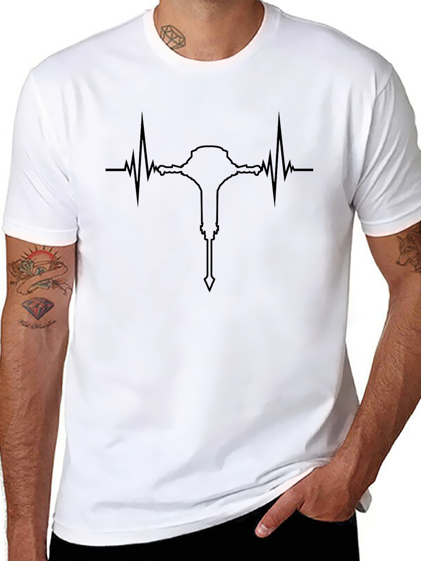 Heartbeat Mace T-Shirt - Black