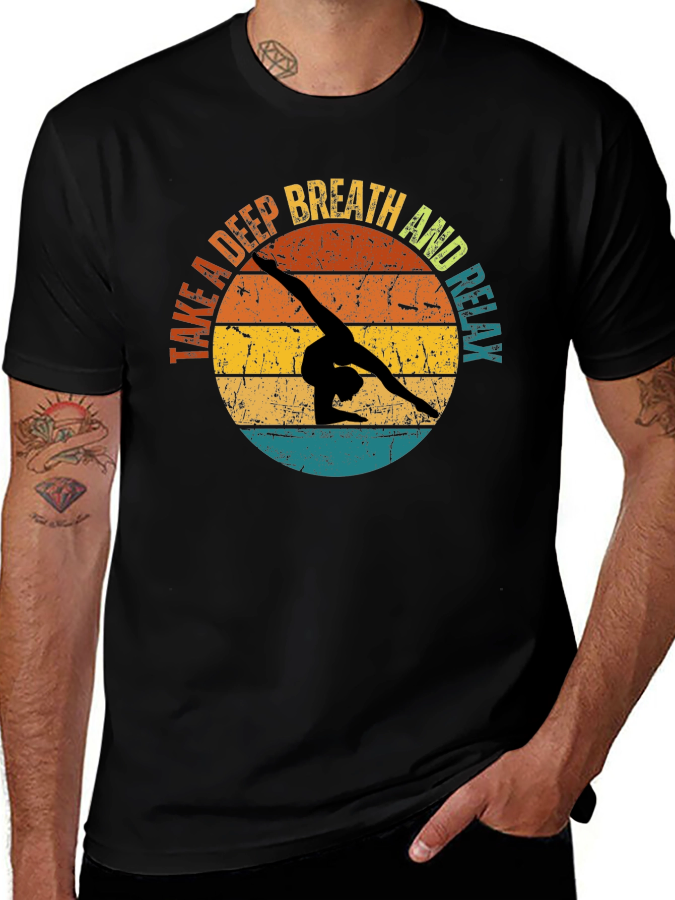 Retro Gymnastics T-Shirt - Take A Deep Breath & Relax