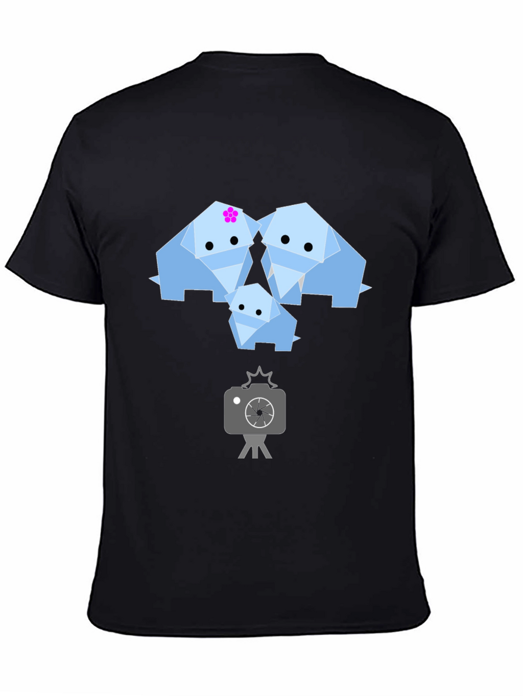 Origami Elephant Family Graphic T-Shirt
