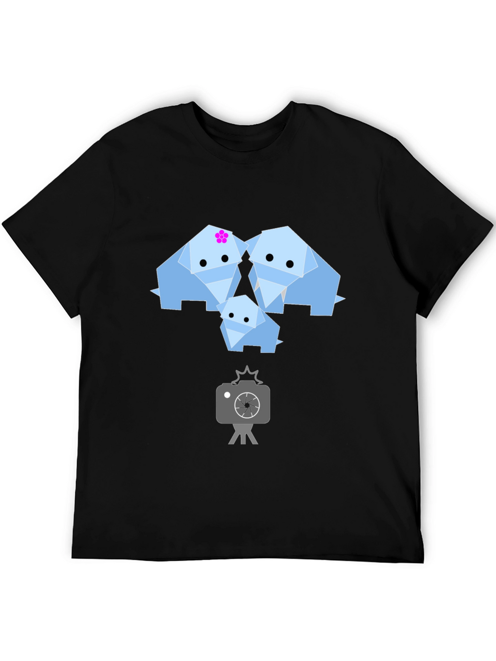 Origami Elephant Family Graphic T-Shirt