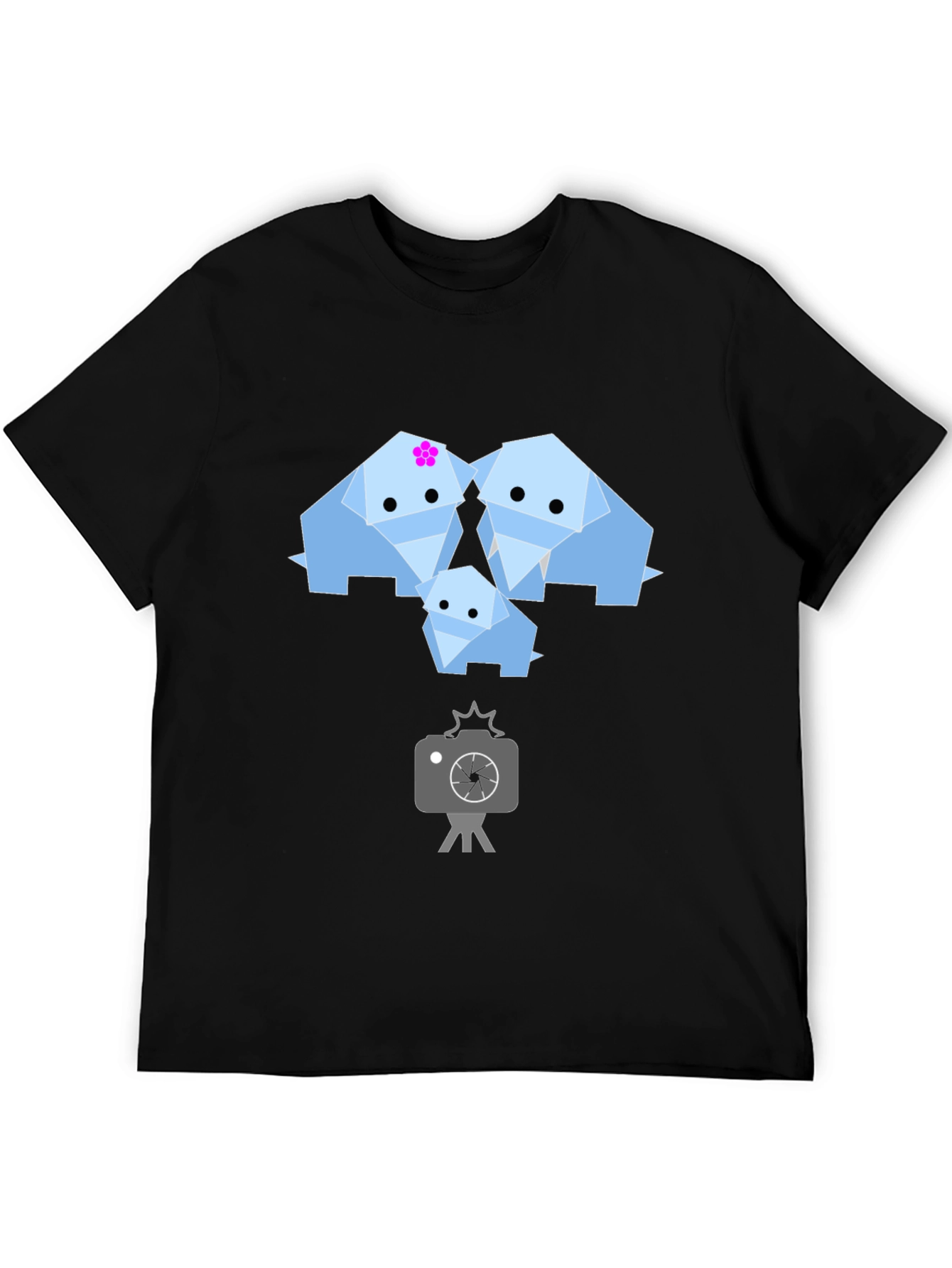 Origami Elephant Family Graphic T-Shirt