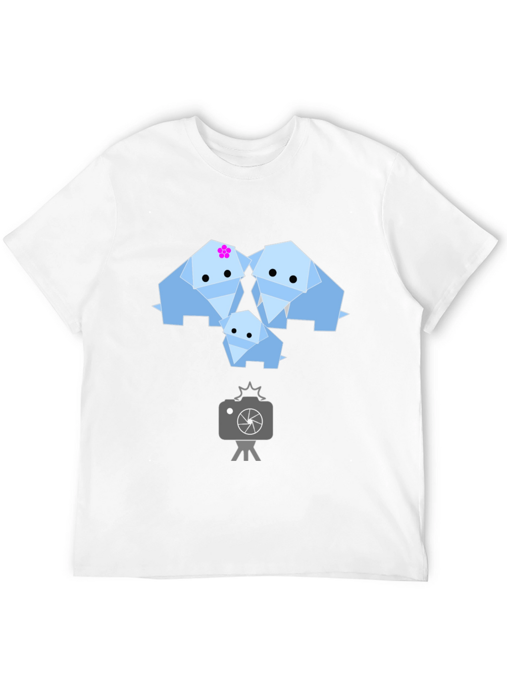 Origami Elephant Family Graphic T-Shirt