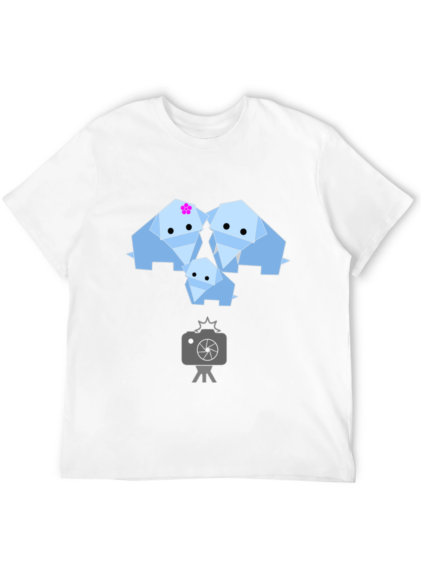 Origami Elephant Family Graphic T-Shirt