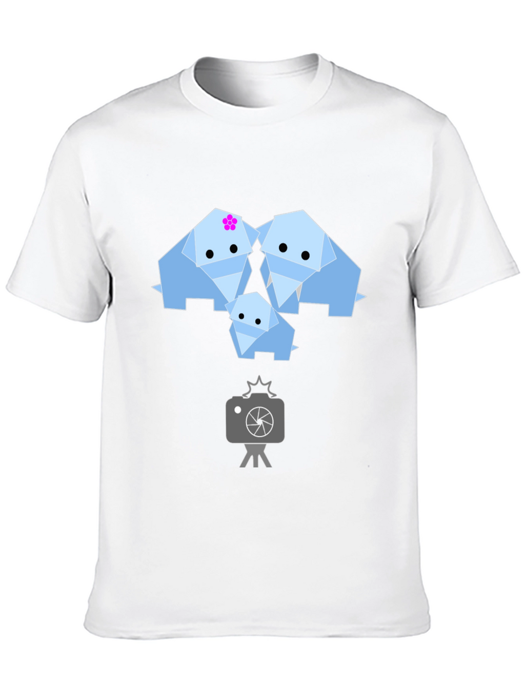 Origami Elephant Family Graphic T-Shirt