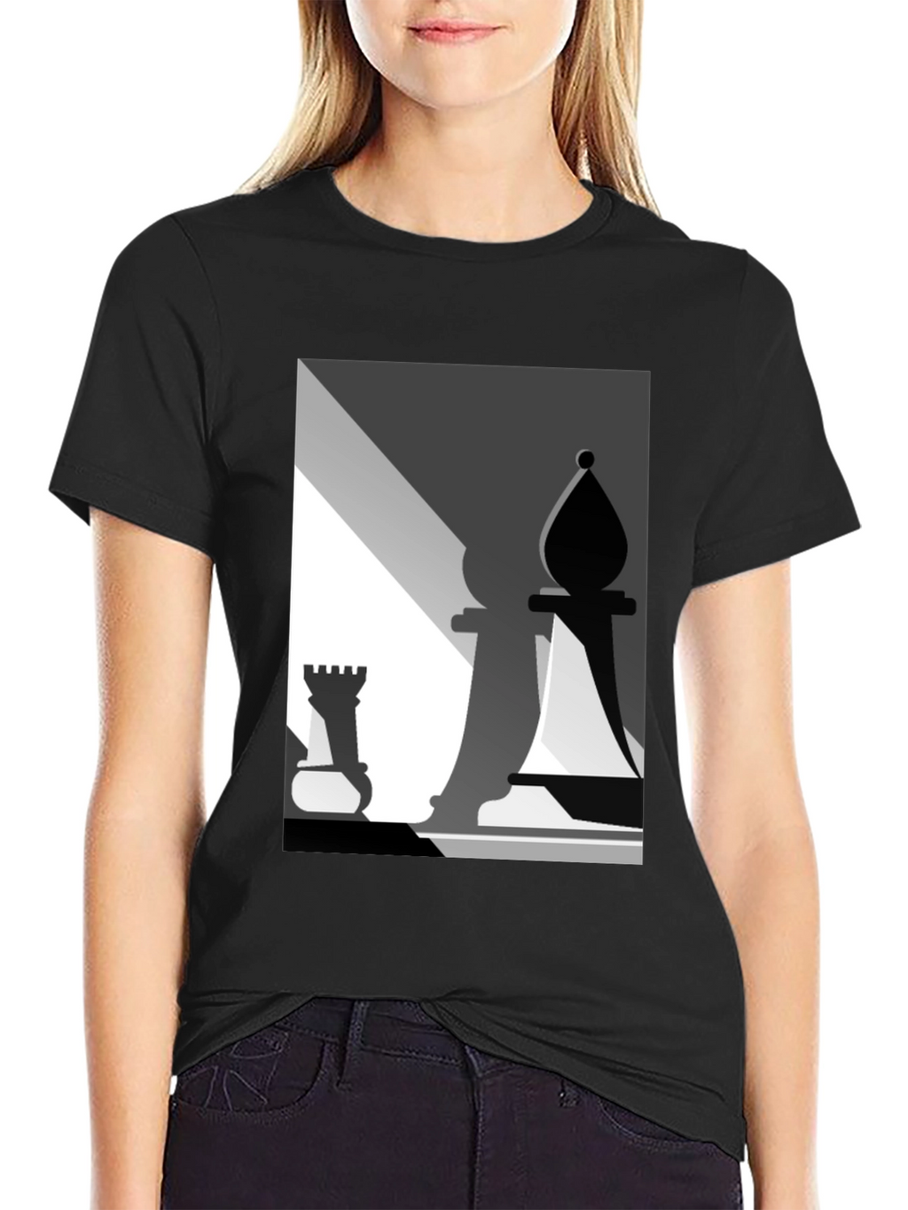 Chess Piece Graphic Tee - Modern Art Style T-Shirt