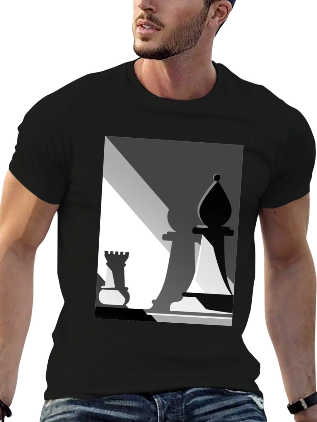 Chess Piece Graphic Tee - Modern Art Style T-Shirt