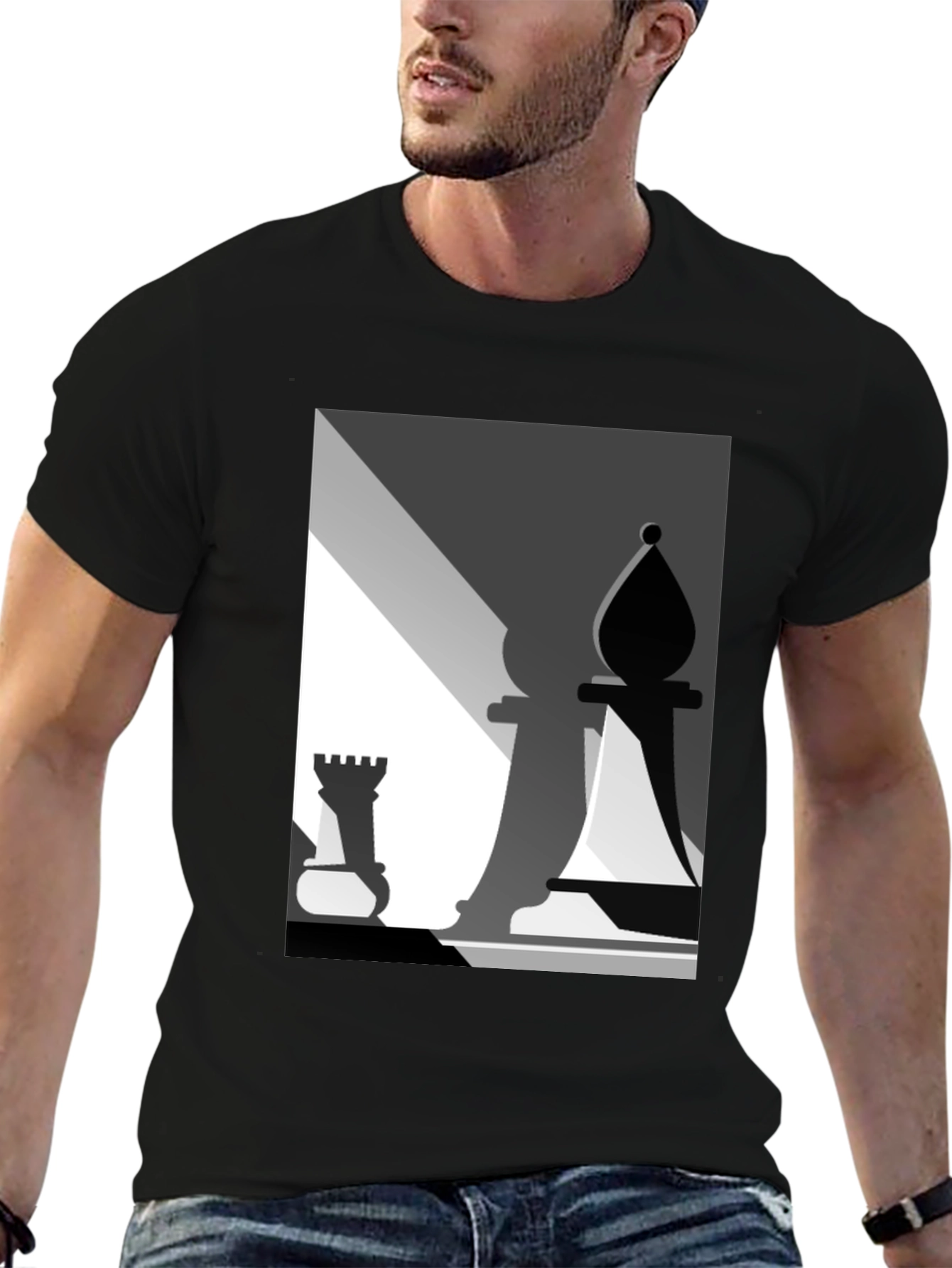 Chess Piece Graphic Tee - Modern Art Style T-Shirt