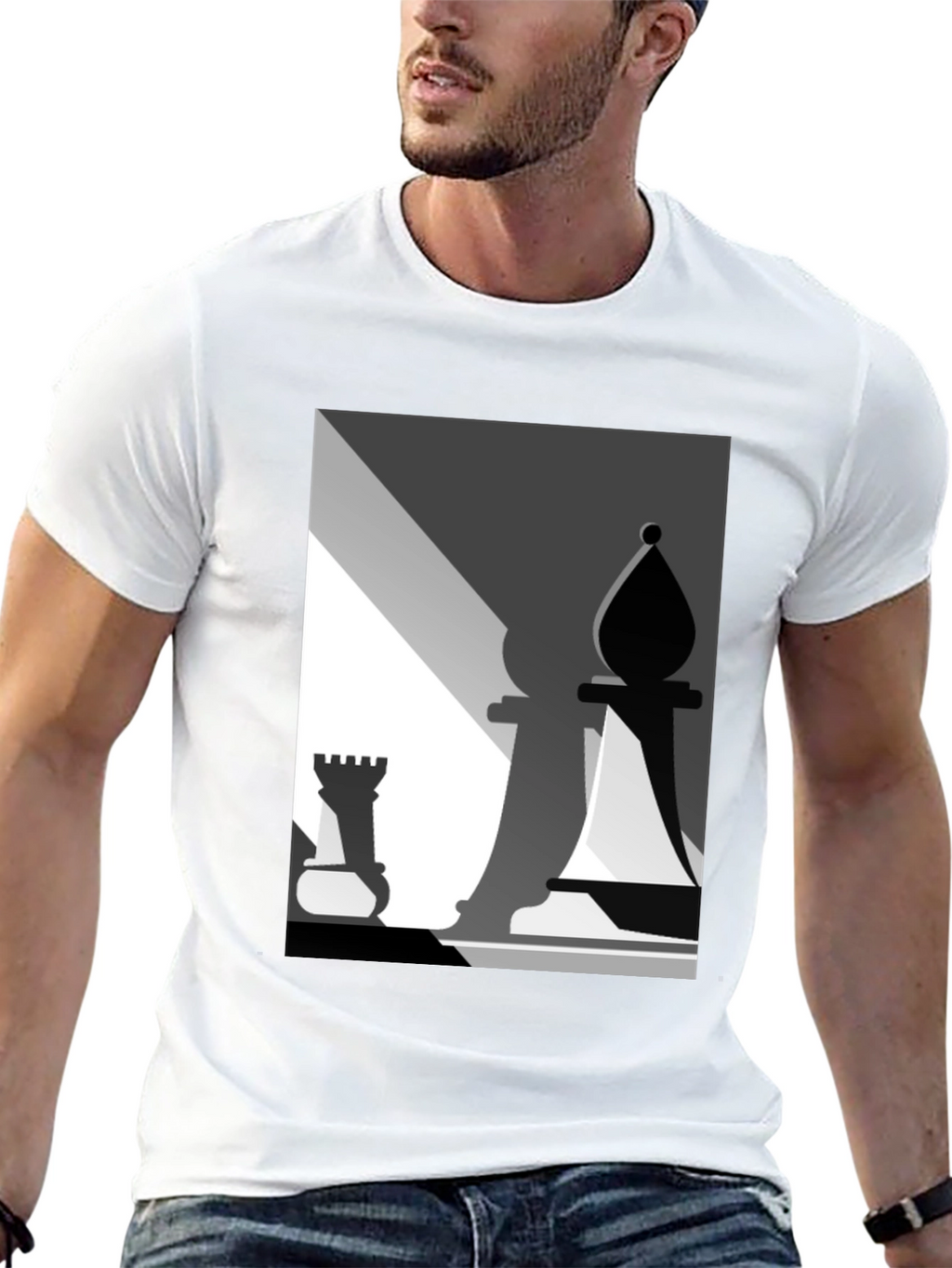 Chess Piece Graphic Tee - Modern Art Style T-Shirt