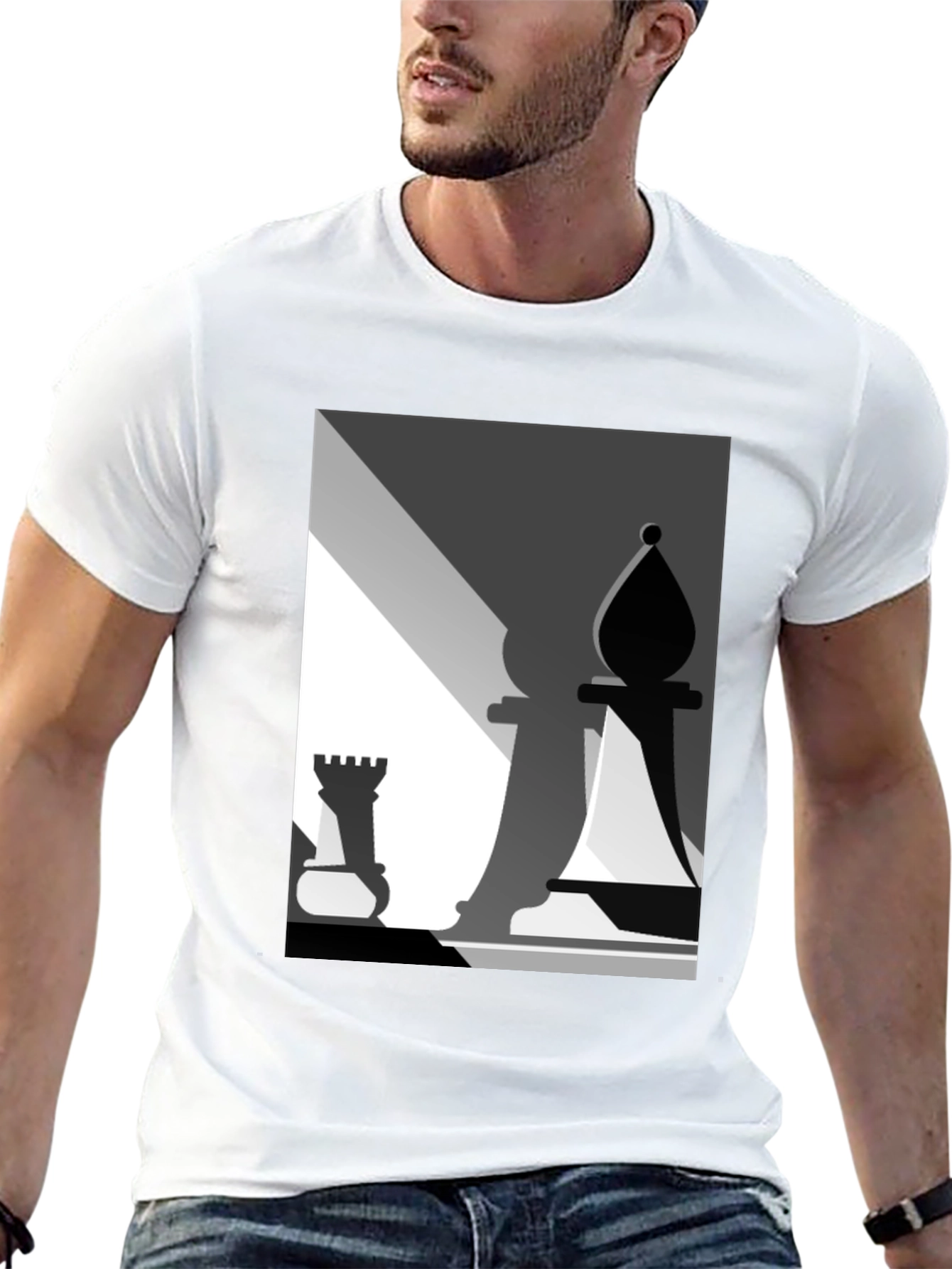 Chess Piece Graphic Tee - Modern Art Style T-Shirt