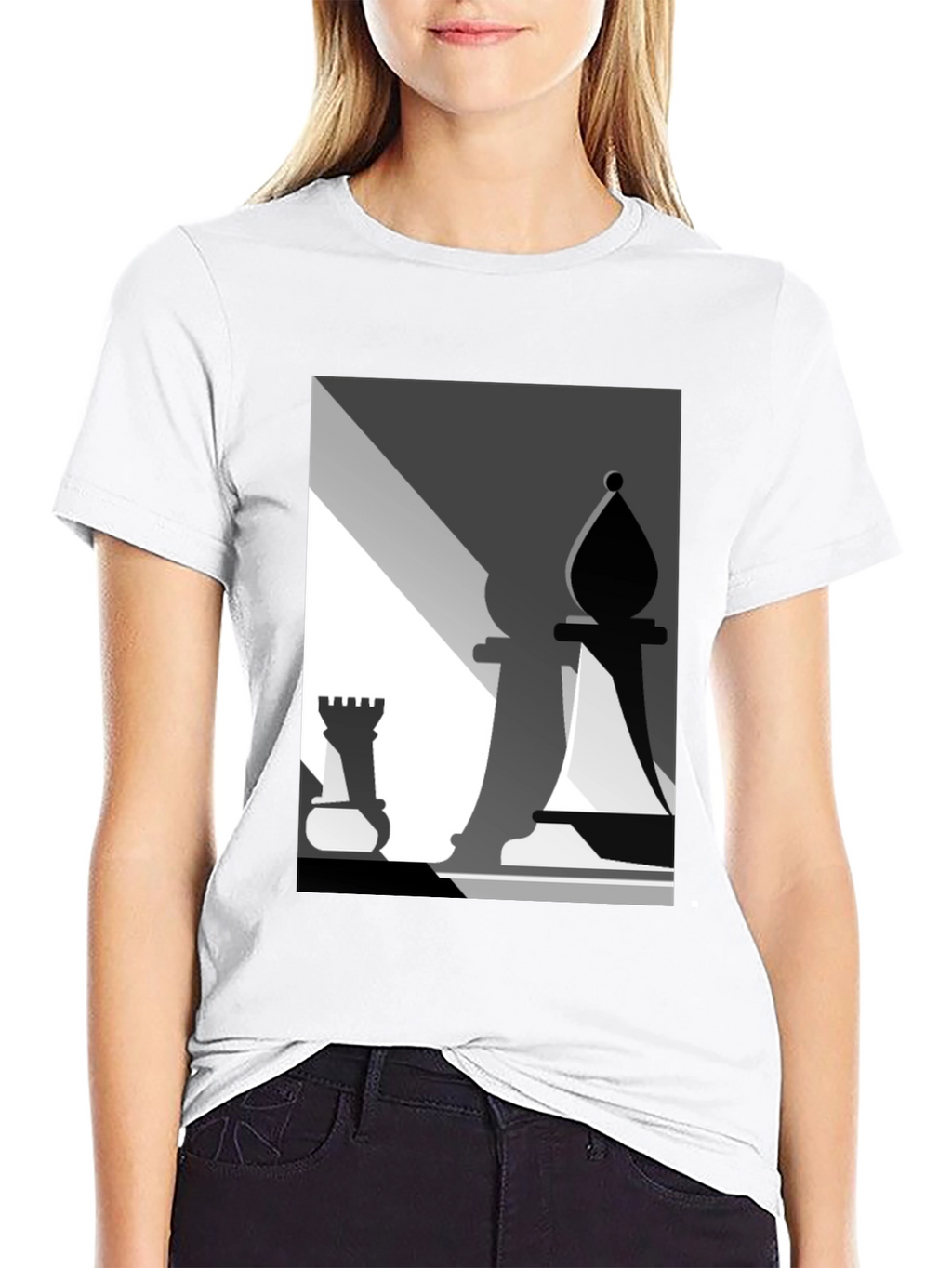 Chess Piece Graphic Tee - Modern Art Style T-Shirt