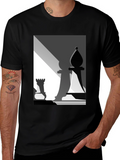Chess Piece Graphic Tee - Modern Art Style T-Shirt