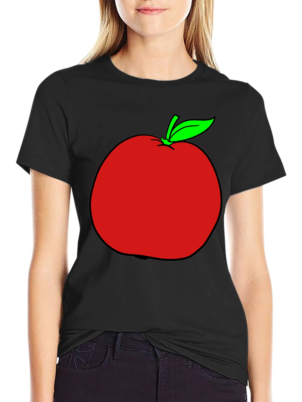 Apple Graphic T-Shirt - Casual Black Tee