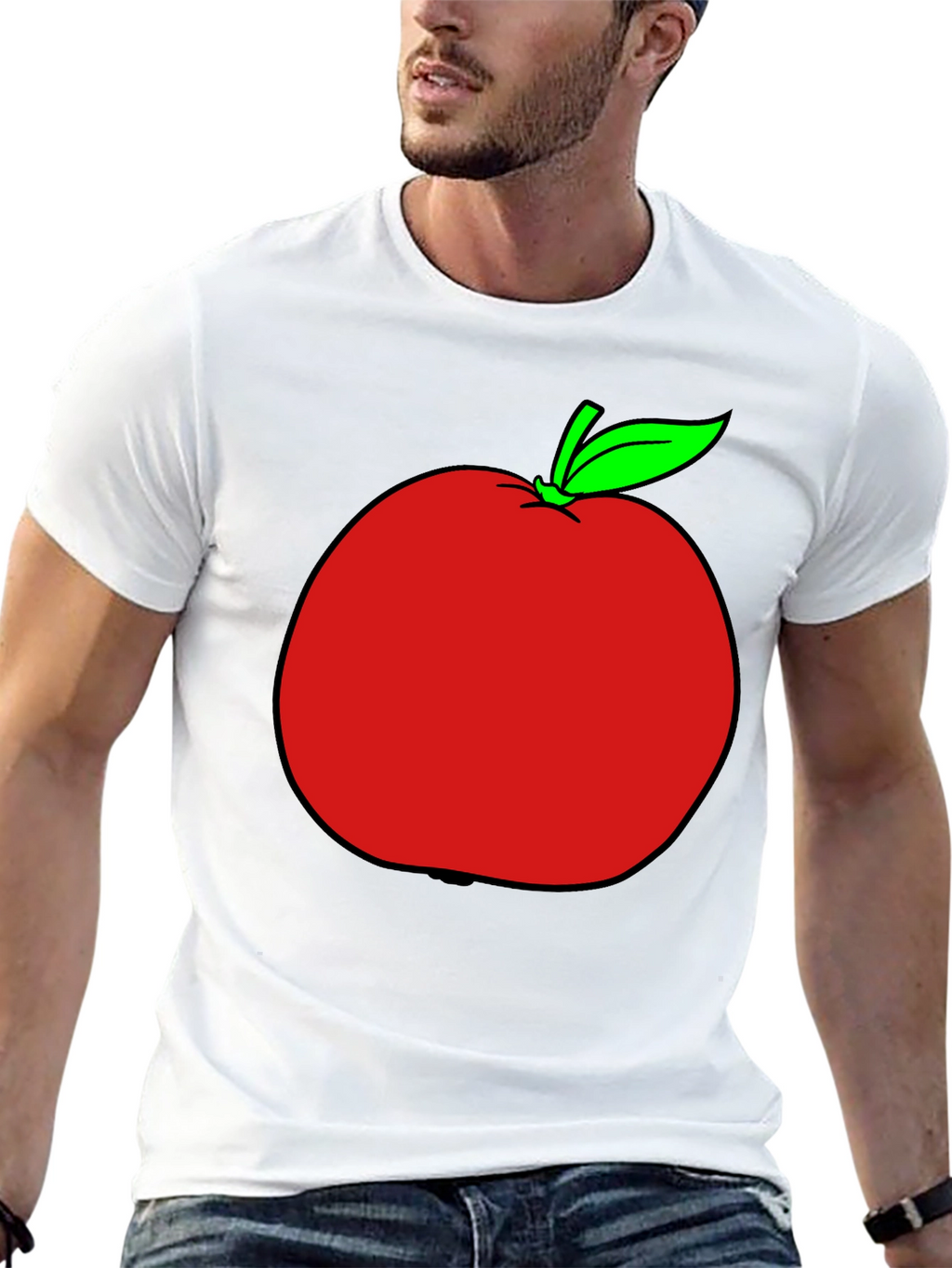 Apple Graphic T-Shirt - Casual Black Tee
