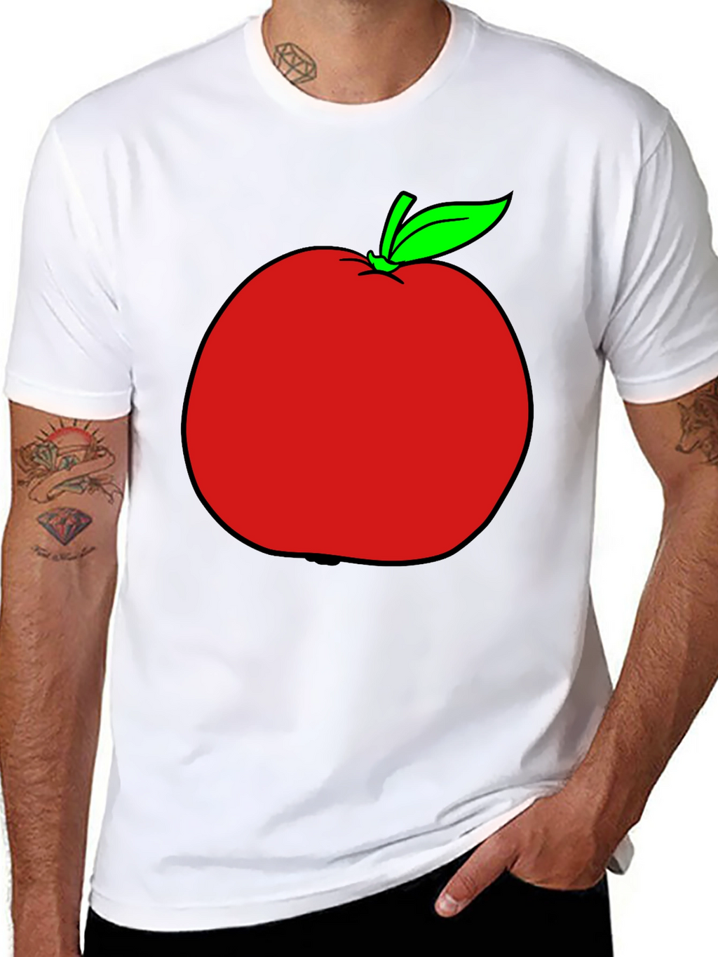 Apple Graphic T-Shirt - Casual Black Tee