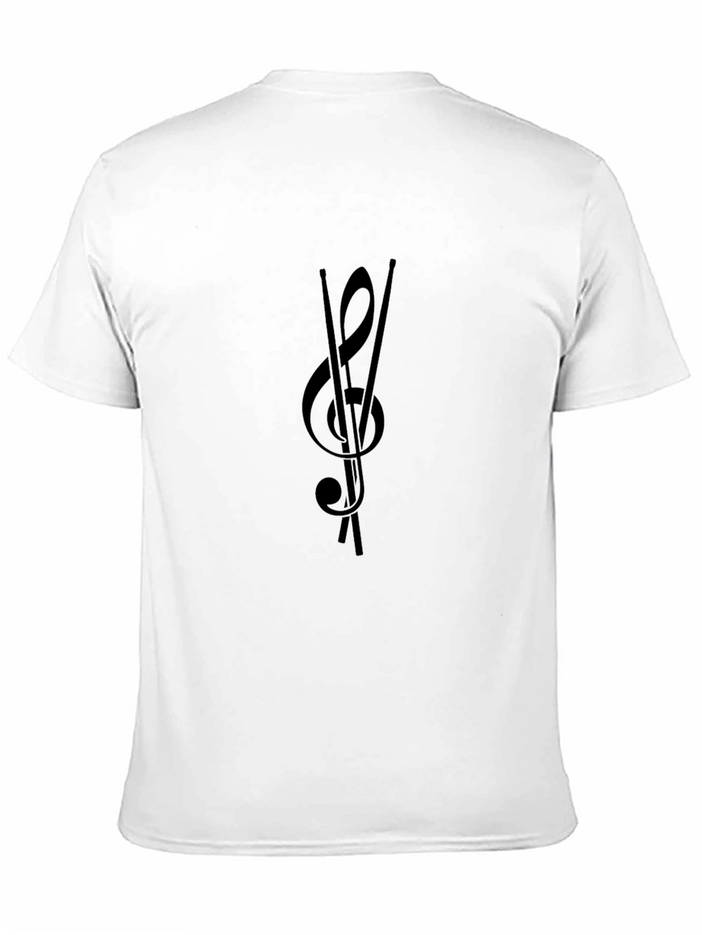 Musical Treble Clef Drumsticks Black Tee