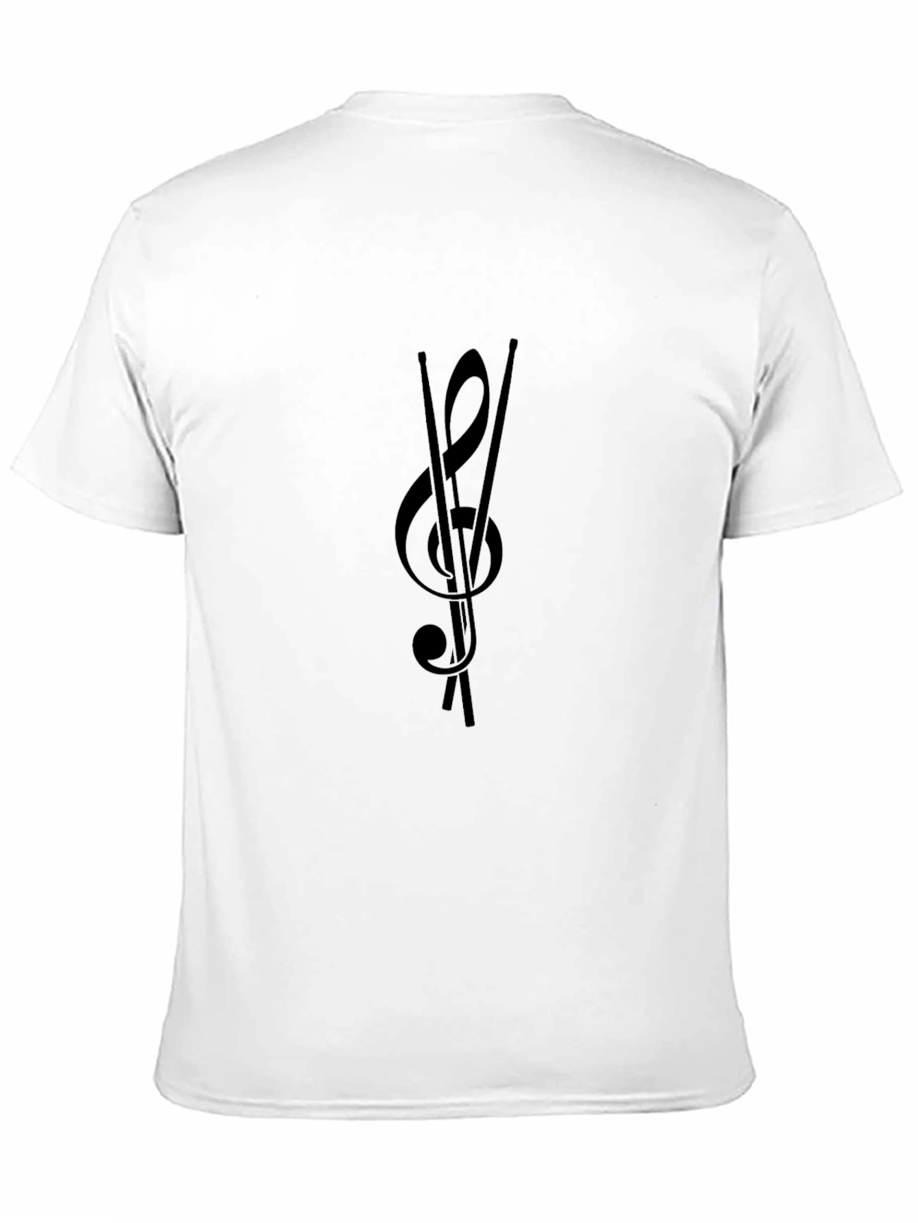 Musical Treble Clef Drumsticks Black Tee