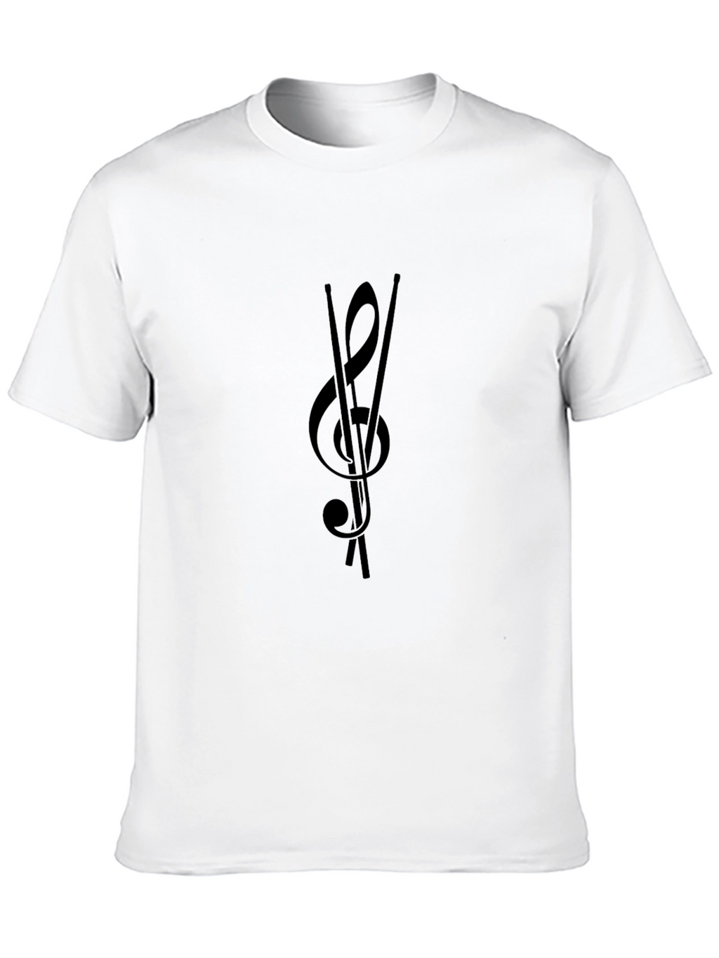 Musical Treble Clef Drumsticks Black Tee