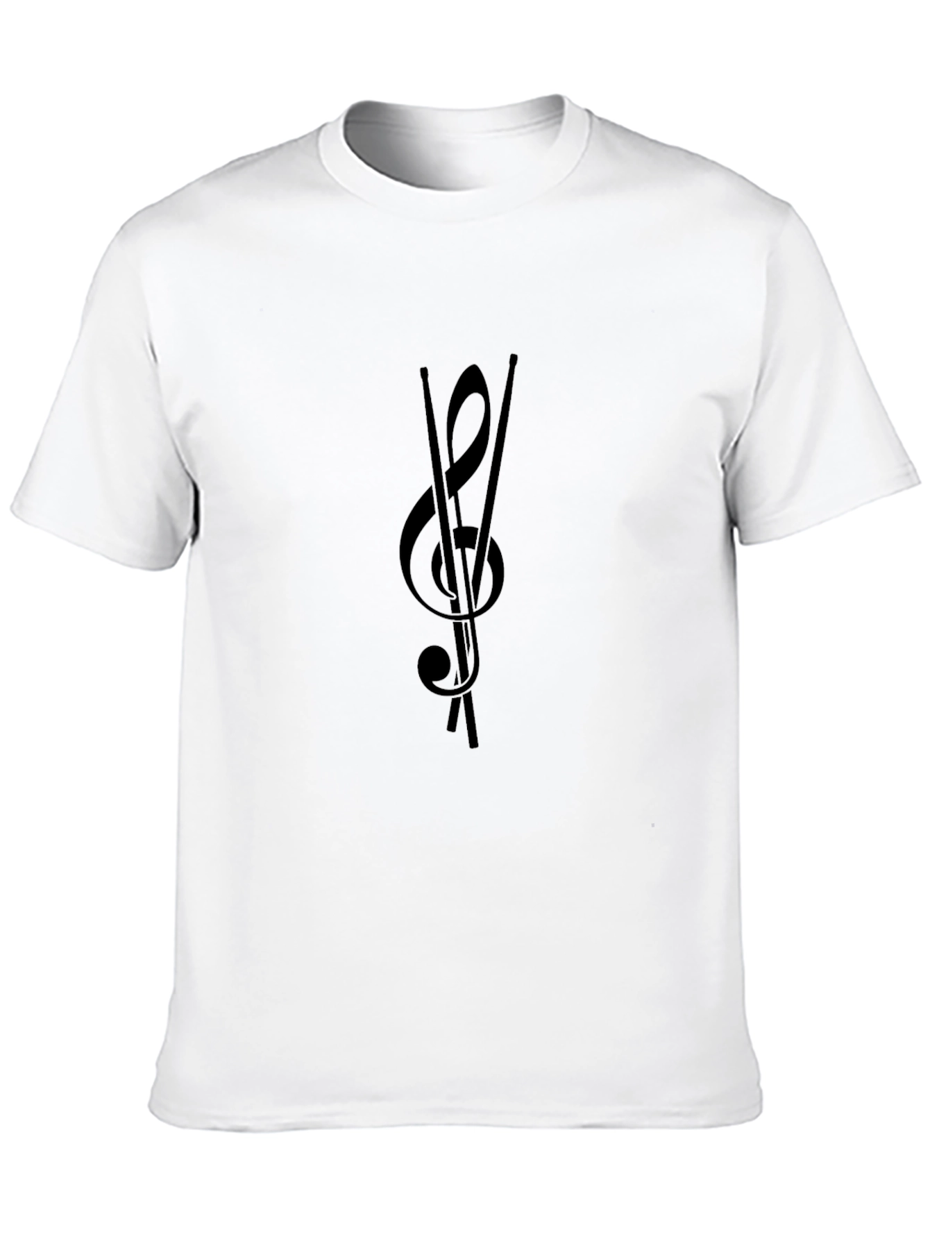 Musical Treble Clef Drumsticks Black Tee