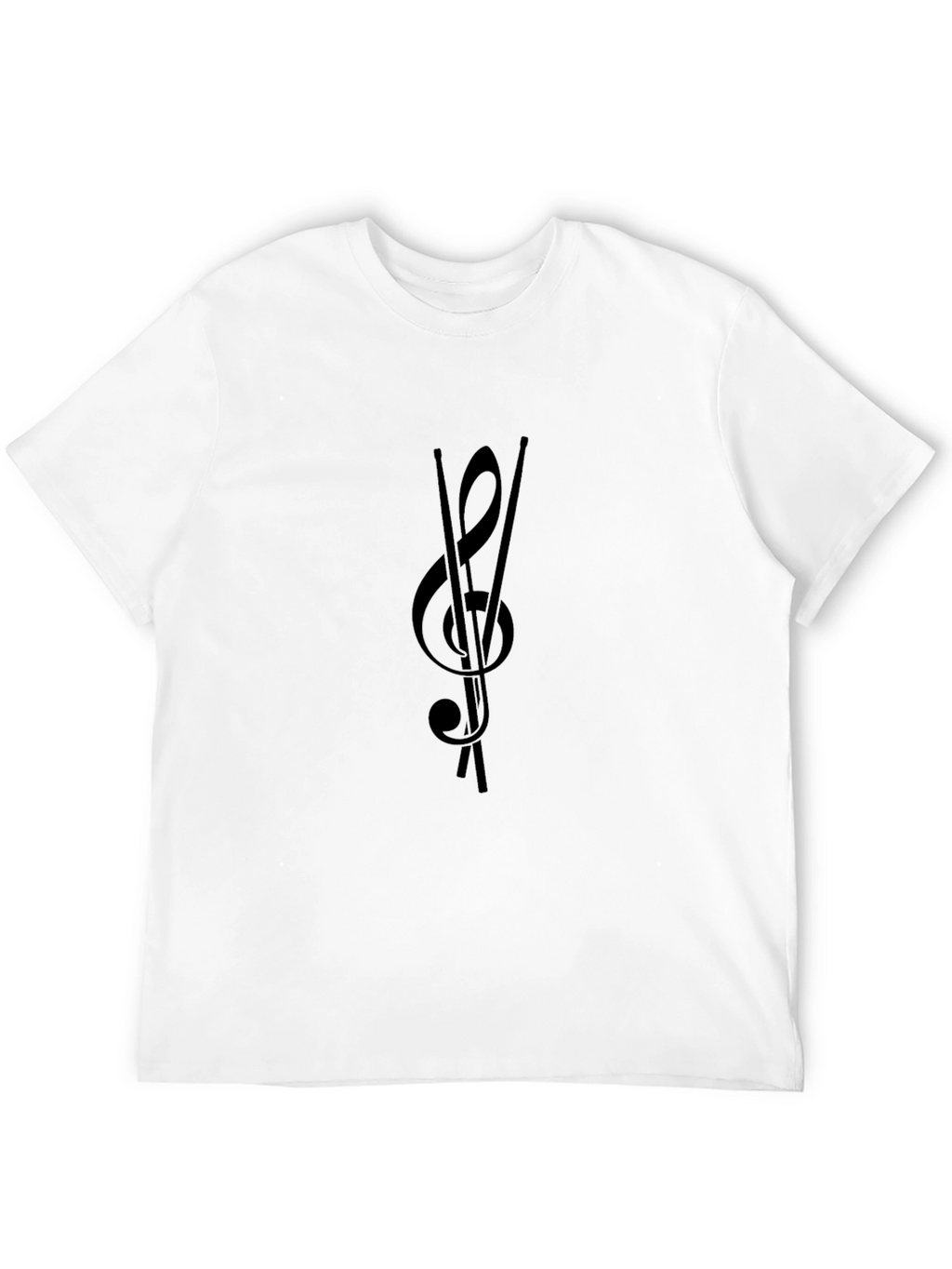 Musical Treble Clef Drumsticks Black Tee