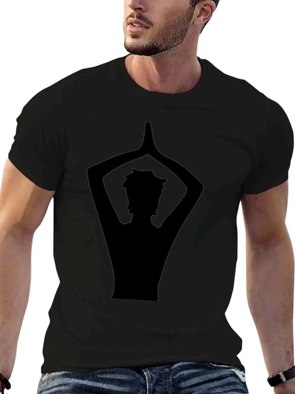 Yoga Silhouette Graphic Black T-Shirt