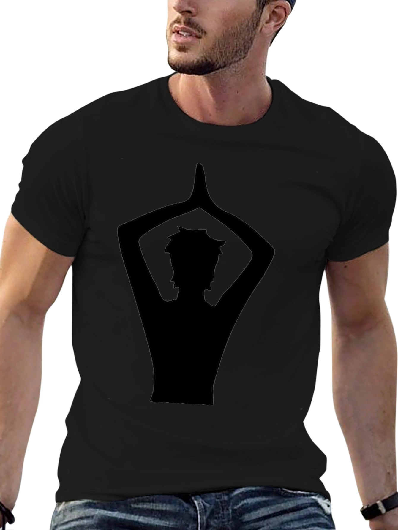 Yoga Silhouette Graphic Black T-Shirt