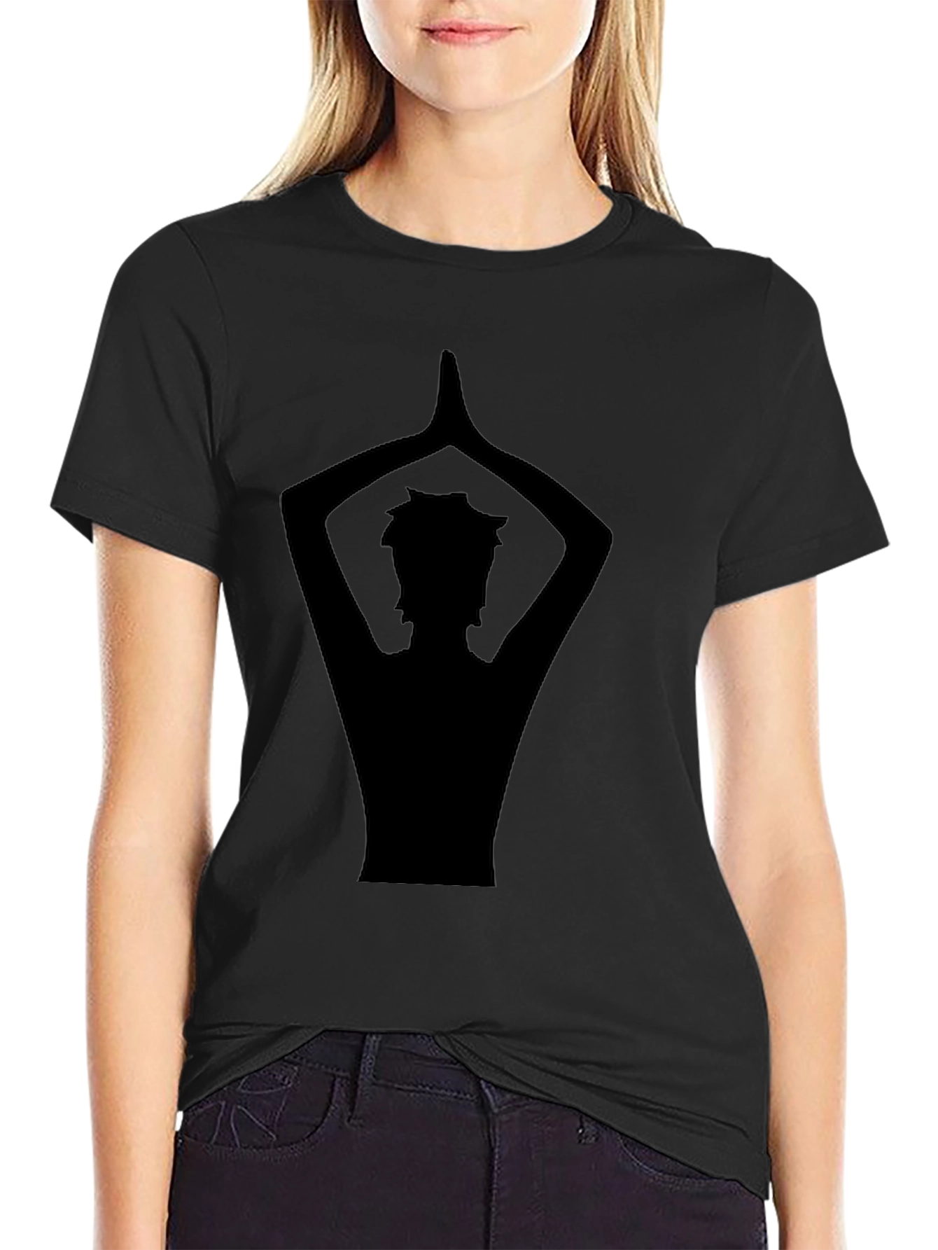 Yoga Silhouette Graphic Black T-Shirt