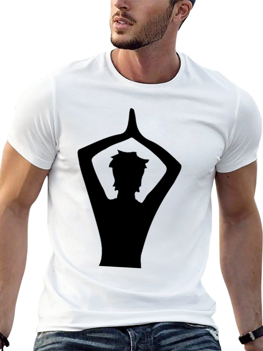 Yoga Silhouette Graphic Black T-Shirt