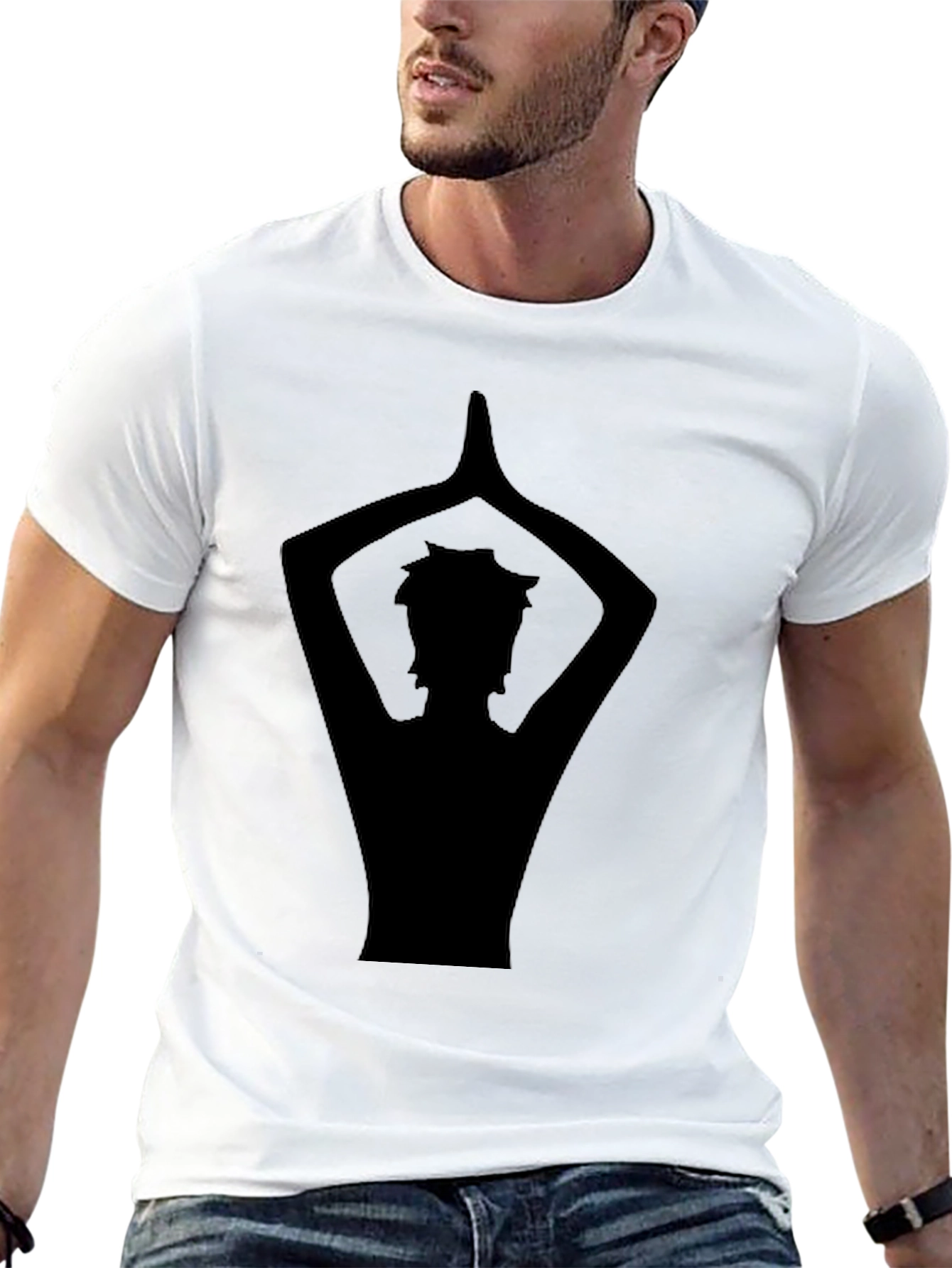 Yoga Silhouette Graphic Black T-Shirt